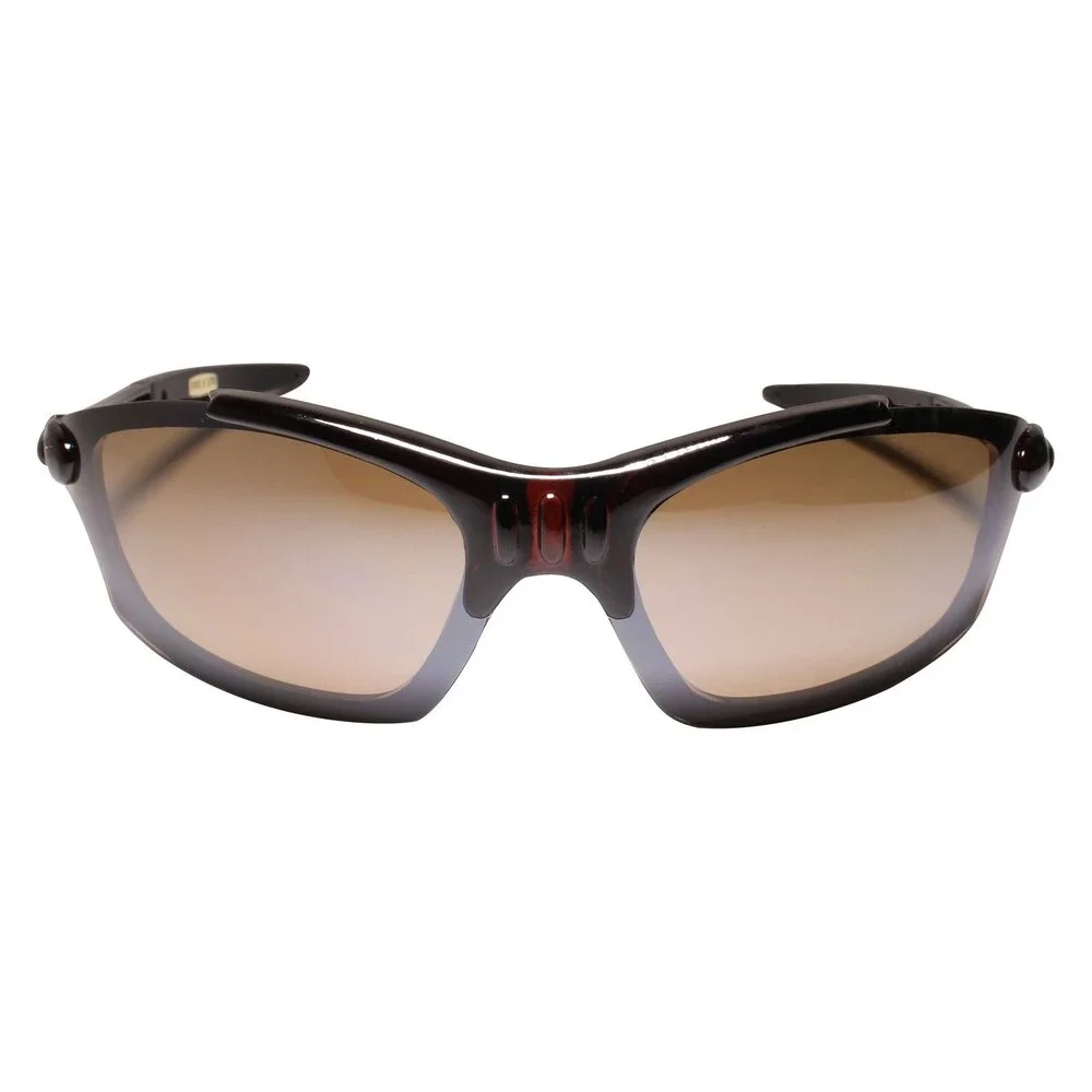 Brown Wrap Around Rectangle Sport Sunglasses for Athletes Biker Fishing Hunting